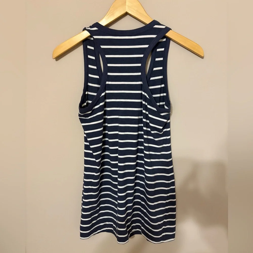 CAbi Nautical Navy and White Striped Tank Top Size Small with Scoop Neck - Picture 4 of 6